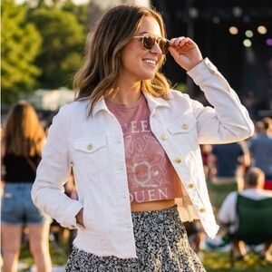 Michael Kors Women’s White Denim Jean Jacket Size Medium